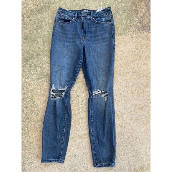Good American Jeans Women's Size 6/28 Distressed Blue - Picture 1 of 7